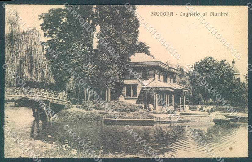 Bologna Città Laghetto Giardini PIEGHINA cartolina JK1364 – fronte