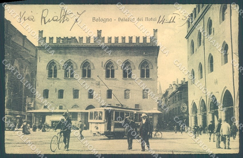 Bologna Città Tram Piazza dei Notai cartolina JK1365 – fronte