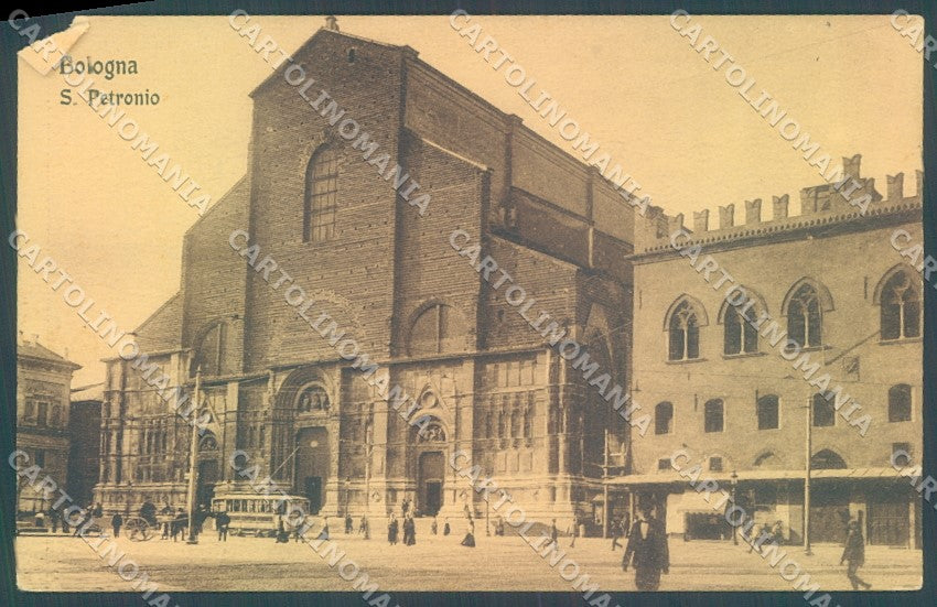 Bologna Città San Petronio Tram Modiano 13748 ANGOLO ROTTO cartolina JK1379 – fronte