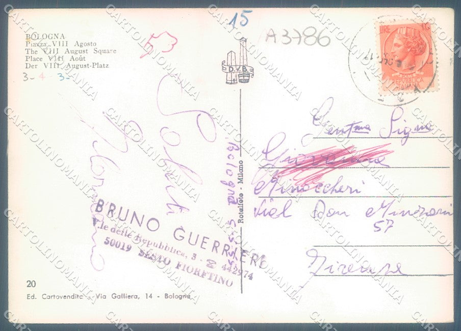 Bologna Città Piazza VIII Agosto Foto FG cartolina JK1408 – retro