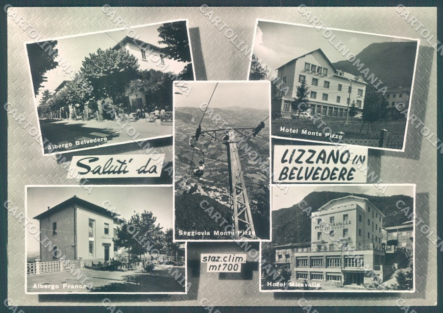 Bologna Lizzano Belvedere Seggiovia Hotel saluti da Foto FG cartolina JK1425 – fronte