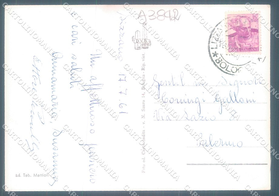 Bologna Lizzano Belvedere Seggiovia Hotel saluti da Foto FG cartolina JK1425 – retro