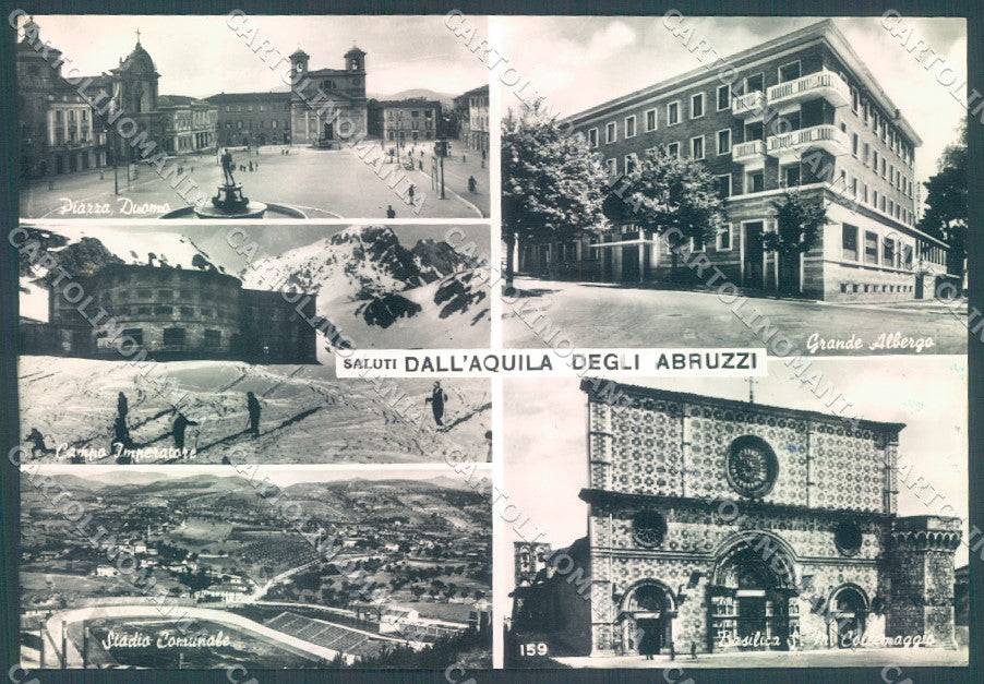 L'Aquila Città Basilica Piazza Duomo saluti da Foto FG cartolina JK1435 – fronte