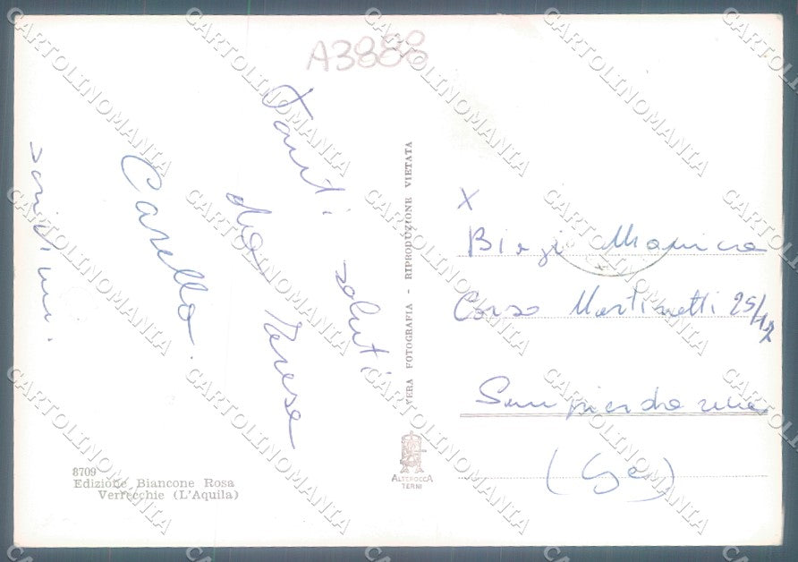L'Aquila Cappadocia Verrecchie Alterocca 8709 Foto FG cartolina JK1439 – retro