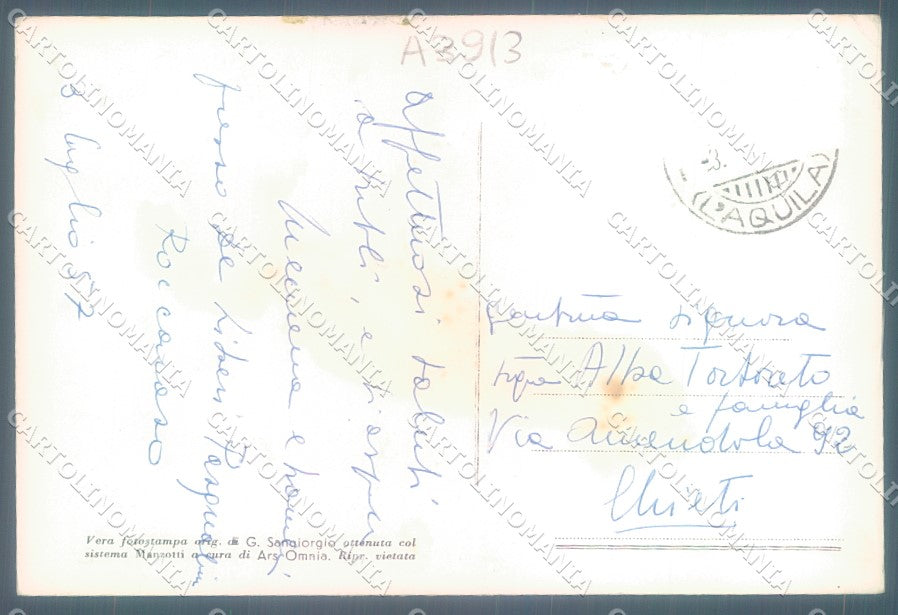 L'Aquila Roccaraso Piazza Municipio Foto FG cartolina JK1442 – retro