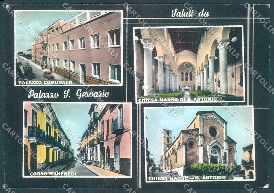 Potenza Palazzo S. Gervasio Chiesa S. Antonio saluti da Foto FG cartolina JK1448 – fronte