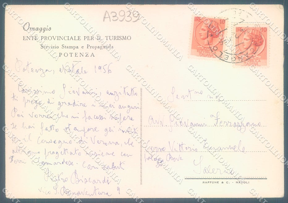 Potenza Moliterno Ente Provinciale Turismo FG cartolina JK1454 – retro