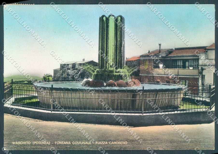 Potenza Maschito Piazza Caroseno Fontana Comunale Foto FG cartolina JK1455 – fronte