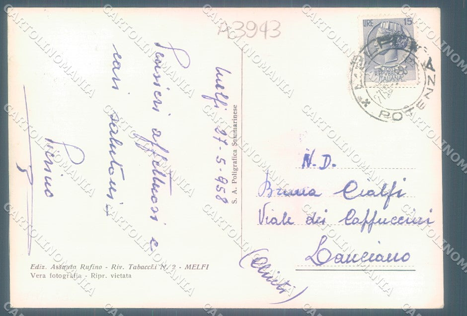 Potenza Monticchio Lago Piccolo Foto FG cartolina JK1457 – retro