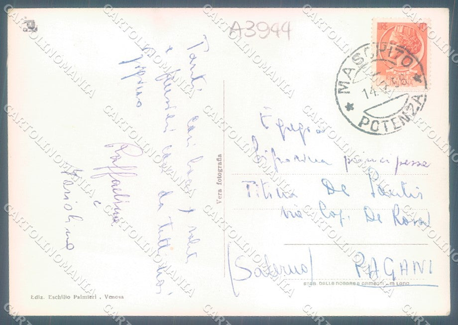 Potenza Venosa Trinita' Monumento Nazionale Foto FG cartolina JK1458 – retro