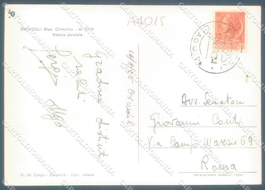 L'Aquila Ovindoli Foto FG cartolina JK1487 – retro