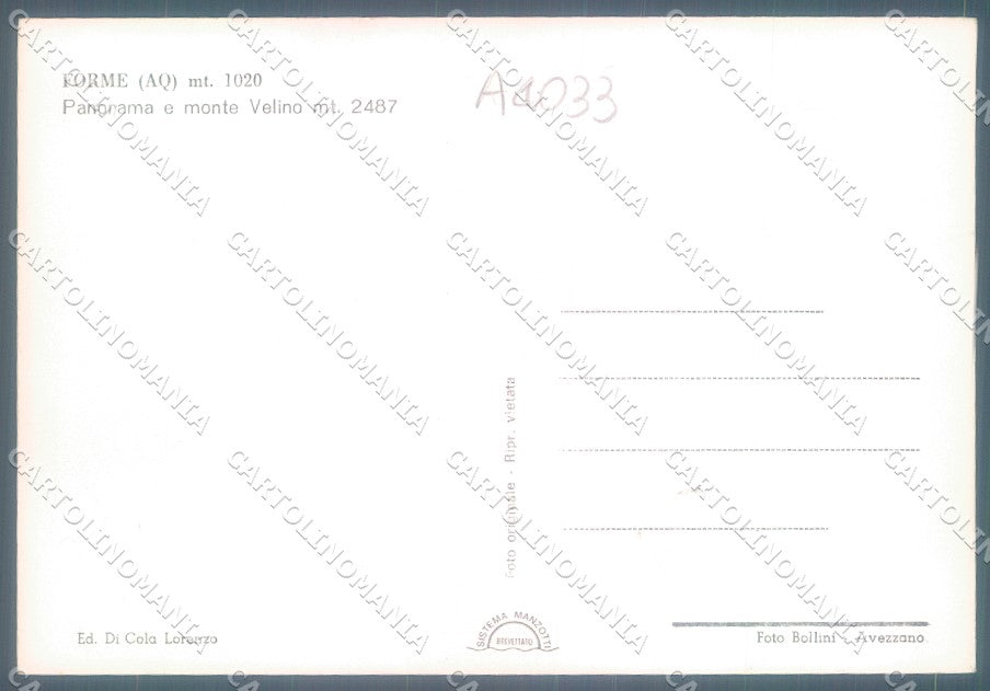 L'Aquila Forme Foto FG cartolina JK1493 – retro