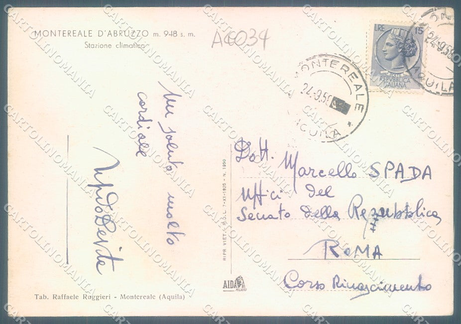L'Aquila Montereale FG cartolina JK1494 – retro