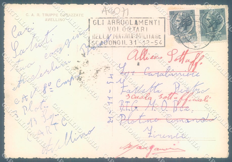 Avellino Città Militari Caserma saluti da Foto FG cartolina JK1514 – retro