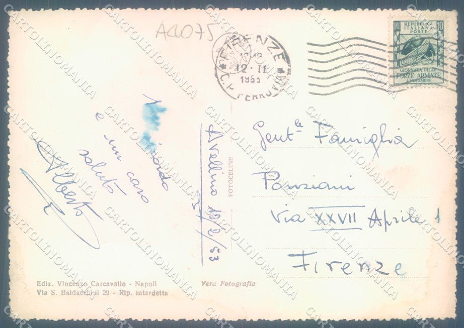 Avellino Città Santuario Montevergine PIEGA ANGOLO FG cartolina JK1516 – retro