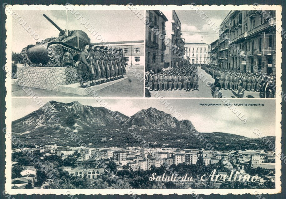 Avellino Città Militari Truppe Corazzate saluti da Foto FG cartolina JK1525 – fronte
