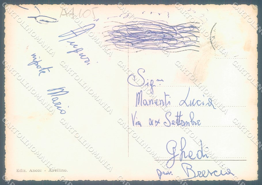 Avellino Città Montevergine PIEGHE Foto FG cartolina JK1528 – retro
