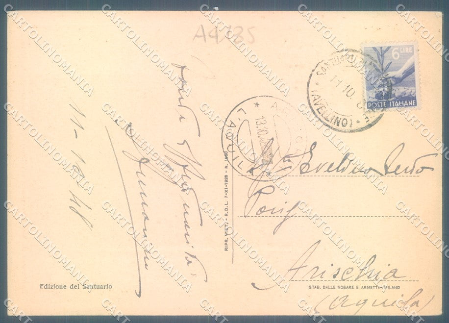 Avellino Montevergine Santuario Scala Santa S. Guglielmo FG cartolina JK1541 – retro