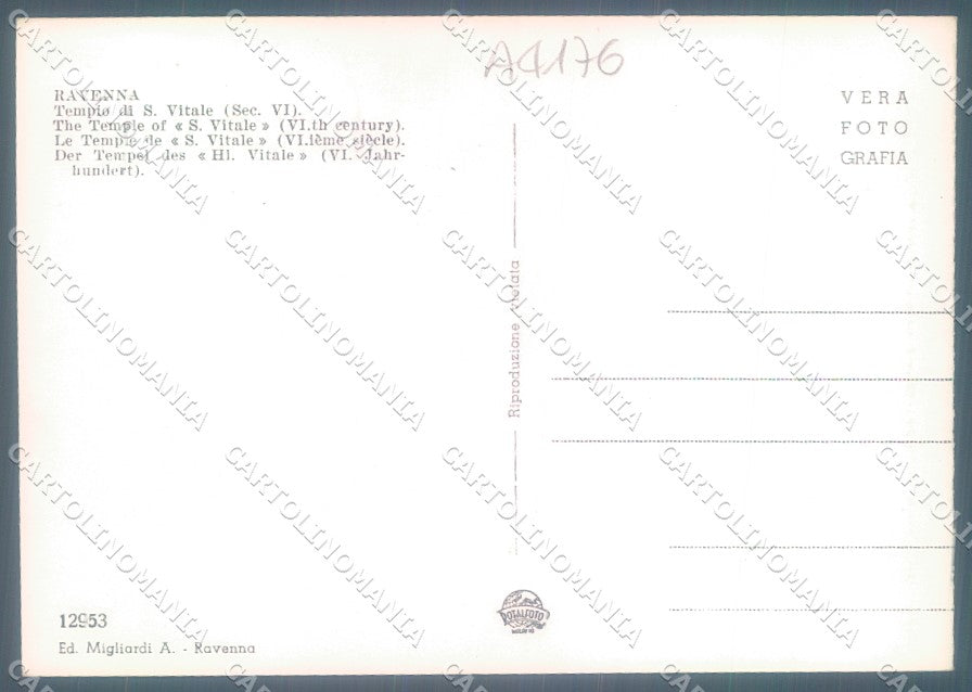 Ravenna Città Tempio di S. Vitale Foto FG cartolina JK1550 – retro