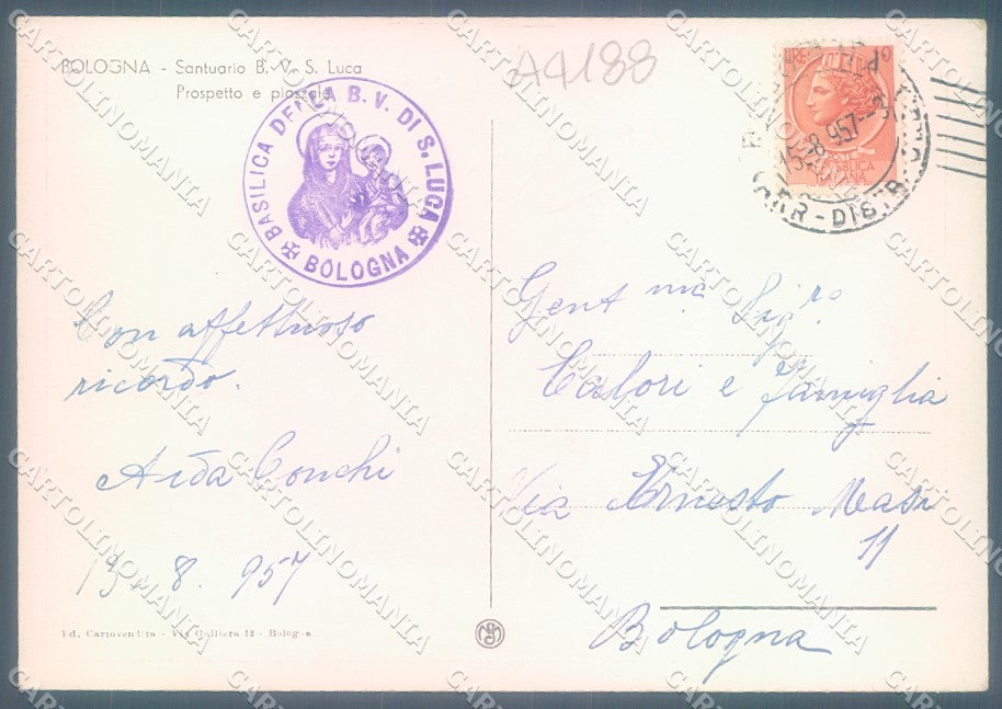 Bologna Città Santuario S. Luca FG cartolina JK1553 – retro