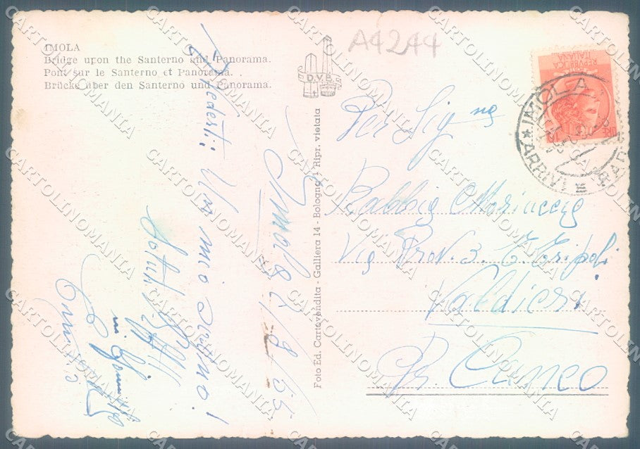 Bologna Imola Ponte sul Santerno PIEGHINA FG cartolina JK1568 – retro