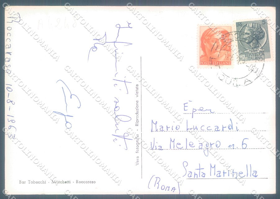 L'Aquila Roccaraso Viale Stazione Foto FG cartolina JK1570 – retro