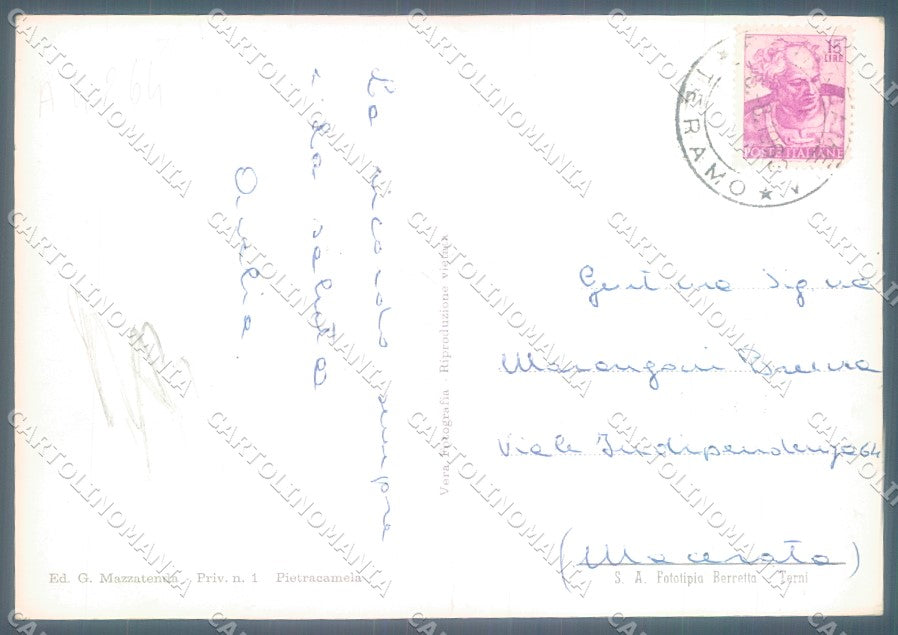 Teramo Pietracamela Albergo Gran Sasso Foto FG cartolina JK1578 – retro