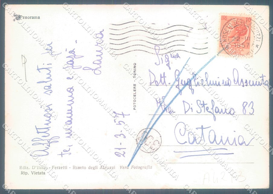 Teramo Roseto degli Abruzzi Foto FG cartolina JK1581 – retro