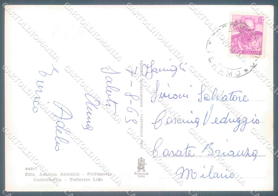 Teramo Tortoreto Costumi saluti da Alterocca 64817 Foto FG cartolina JK1591 – retro