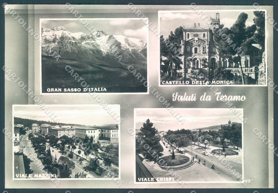 Teramo Città Castello Della Monica Gran Sasso saluti da Foto FG cartolina JK1598 – fronte