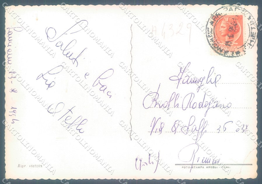 Chieti Lanciano Villa delle Rose PIEGA ANGOLO Foto FG cartolina JK1608 – retro