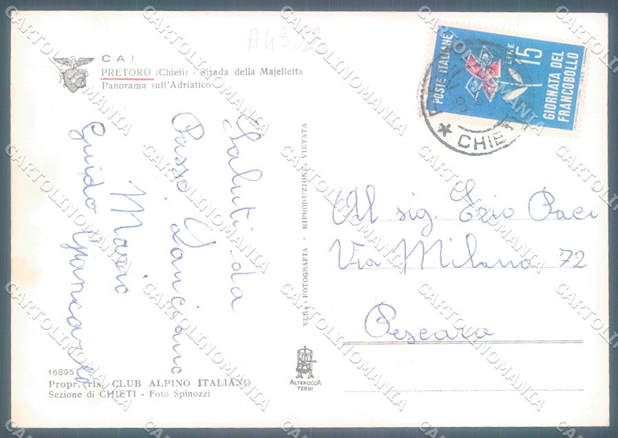 Chieti Pretoro Alterocca 16895 Foto FG cartolina JK1610 – retro