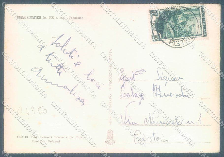 Pistoia Pianosinatico Alterocca 6056-48 Foto FG cartolina JK1621 – retro