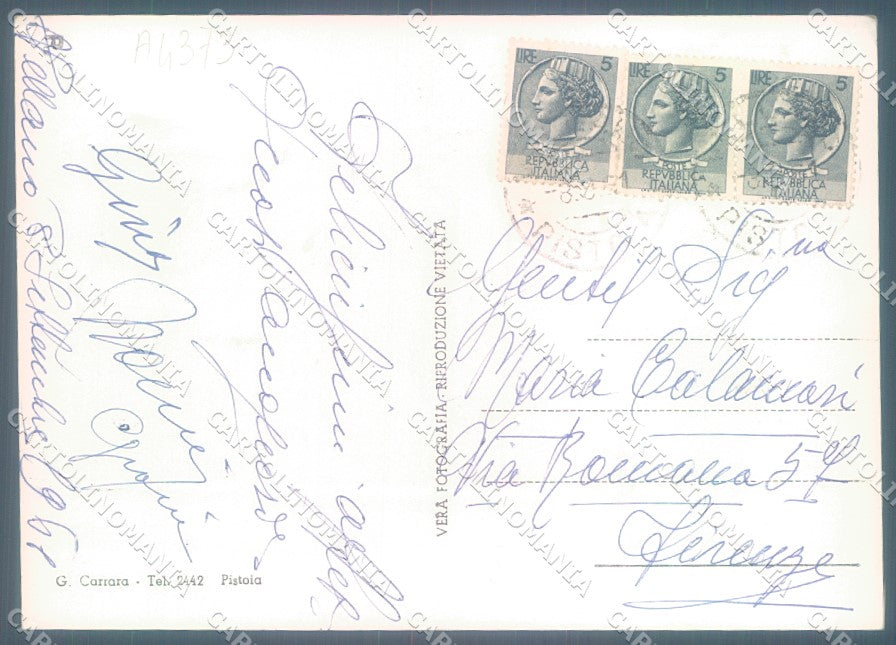 Pistoia Vellano Foto FG cartolina JK1634 – retro