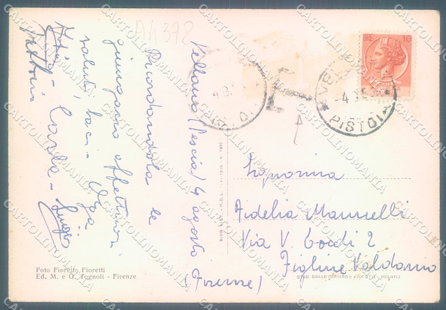 Pistoia Vellano PIEGA FG cartolina JK1636 – retro