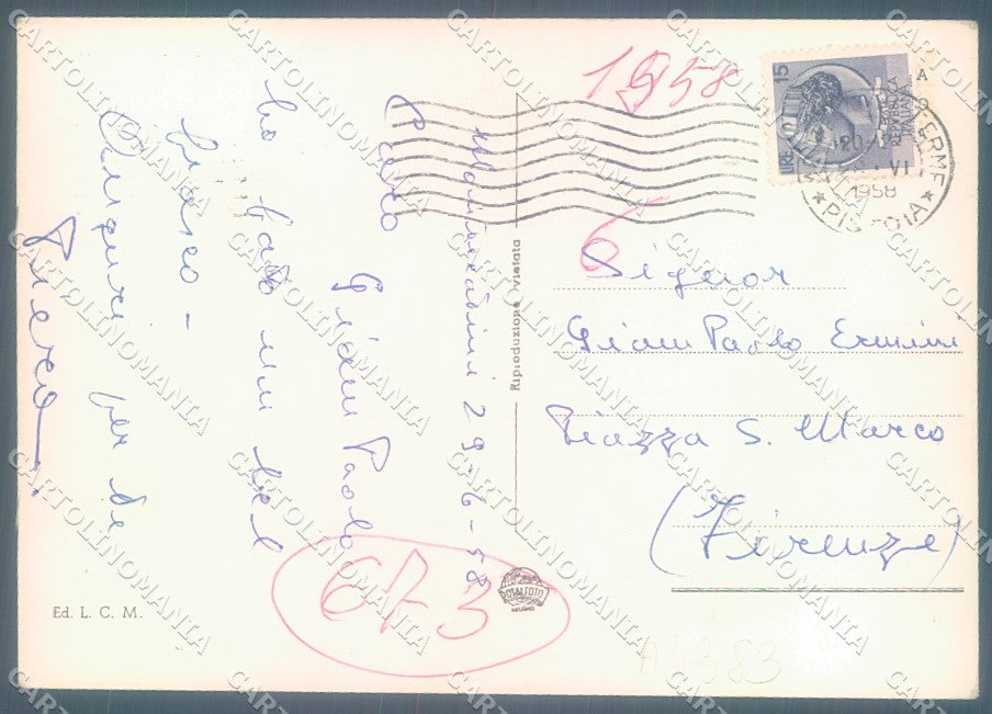 Pistoia Montecatini Piscina Le Panteraie Foto FG cartolina JK1639 – retro