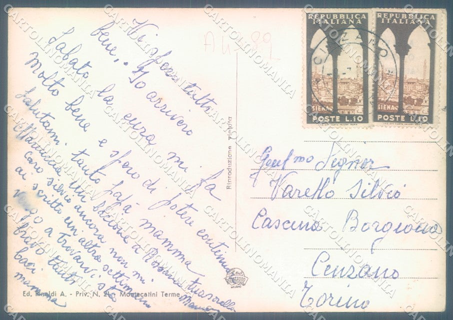 Pistoia Montecatini Terme saluti da Foto FG cartolina JK1643 – retro