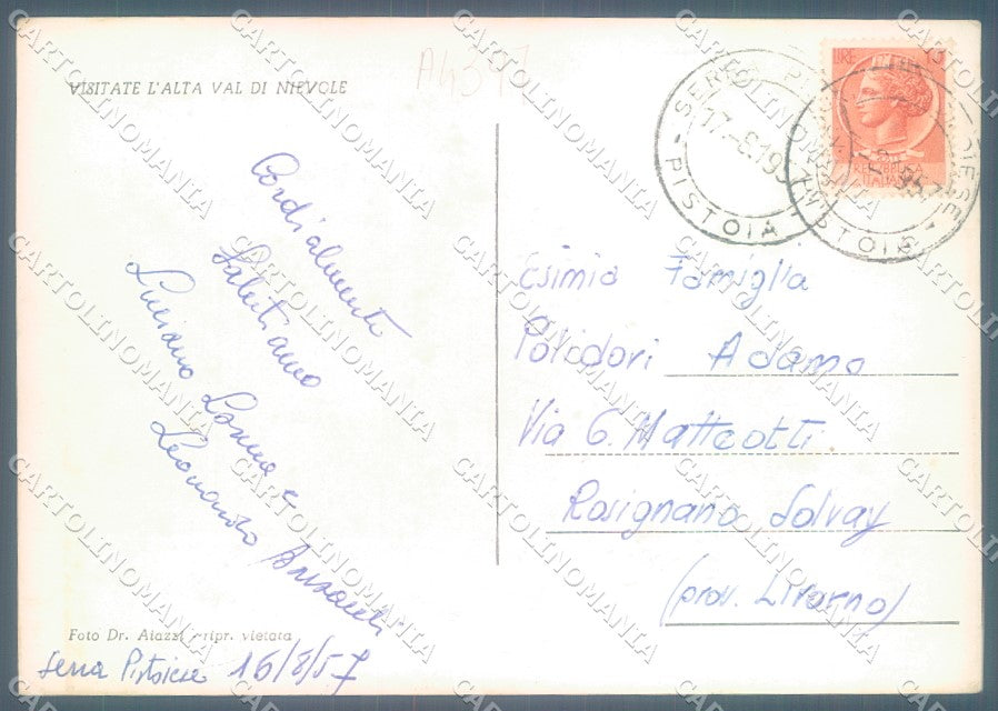 Pistoia Serra Foto FG cartolina JK1646 – retro