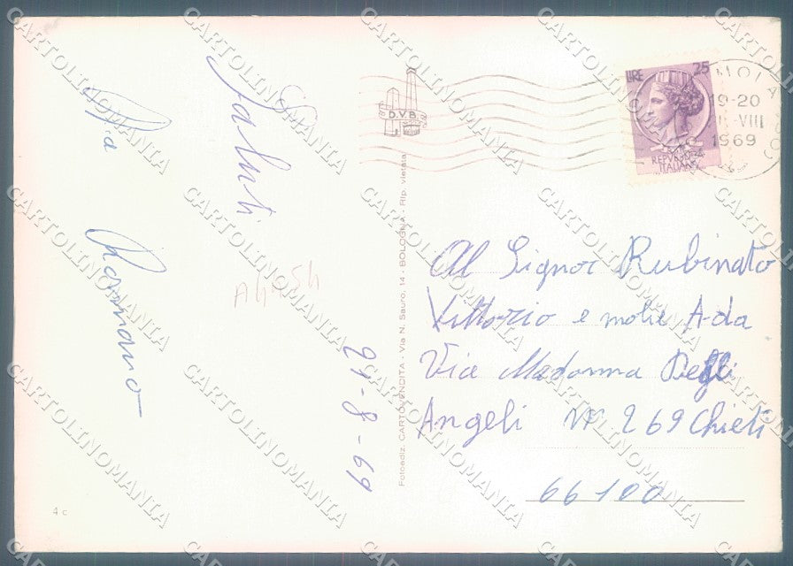 Bologna Imola Ponte Piazza saluti da Foto FG cartolina JK1674 – retro