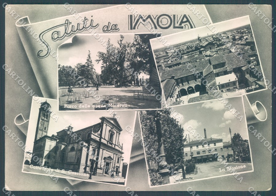 Bologna Imola Cattedrale Stazione saluti da Foto FG cartolina JK1695 – fronte