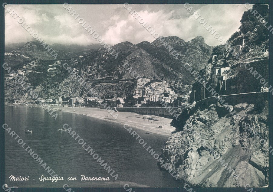 Salerno Maiori Spiaggia PIEGHE Foto FG cartolina JK1716 – fronte