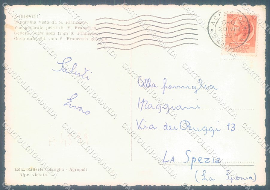 Salerno Agropoli Foto FG cartolina JK1722 – retro