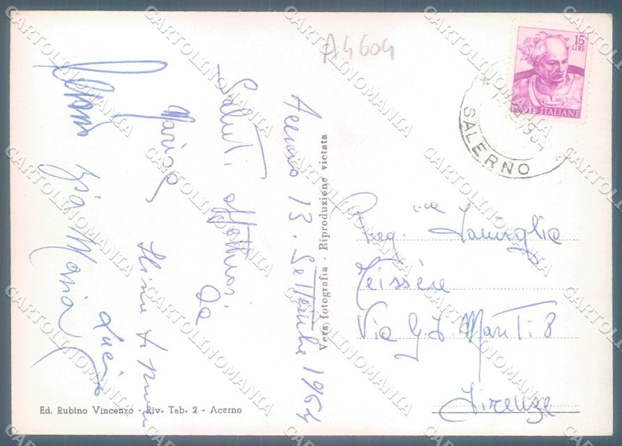 Salerno Acerno Foto FG cartolina JK1723 – retro