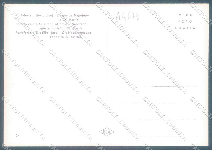 Livorno Isola d'Elba Portoferraio Aquila Napoleonica Foto FG cartolina JK1737 – retro