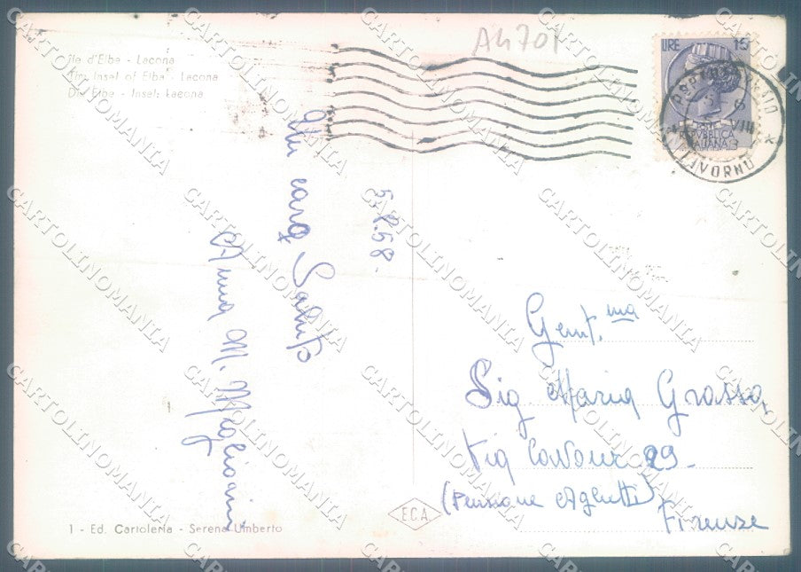 Livorno Isola d'Elba Lacona PIEGA Foto FG cartolina JK1742 – retro