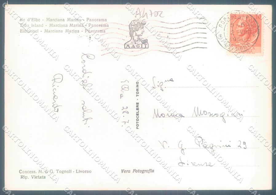 Livorno Isola d'Elba Marciana Marina Foto FG cartolina JK1743 – retro