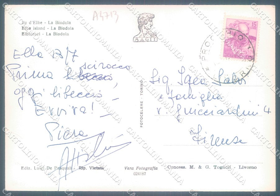 Livorno Isola d'Elba La Biodola Foto FG cartolina JK1745 – retro