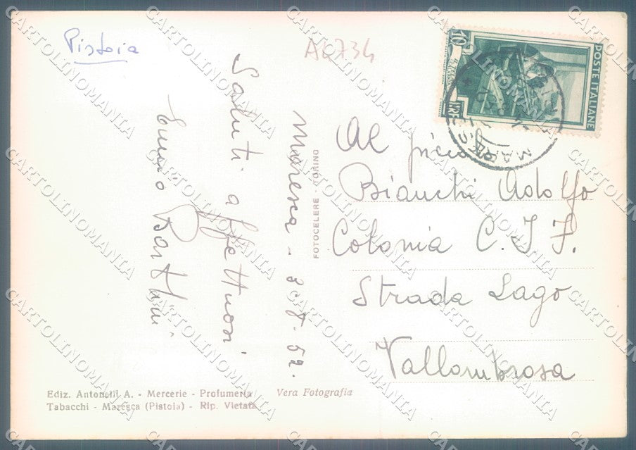 Pistoia San Marcello Pistoiese Maresca PIEGA LEGGERA Foto FG cartolina JK1755 – retro