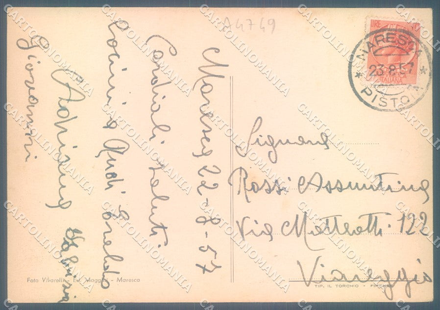 Pistoia San Marcello Pistoiese Maresca FG cartolina JK1767 – retro