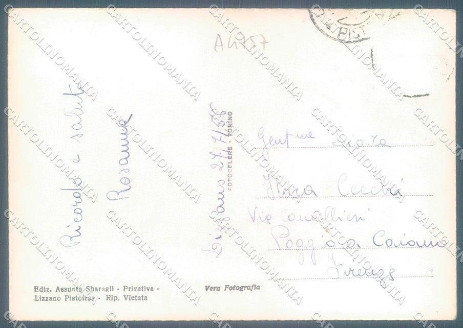 Pistoia Lizzano Pistoiese Foto FG cartolina JK1774 – retro